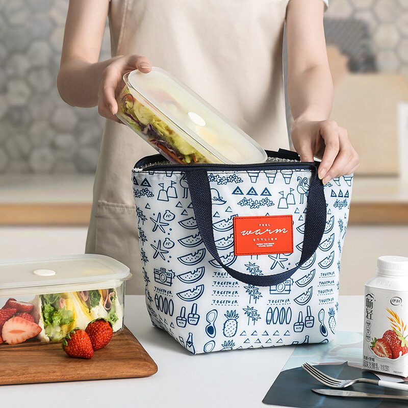Lunch box handbag insulated bag aluminum foil thickened lunch bag lunch box bag with rice bag hand carry office worker meal bag