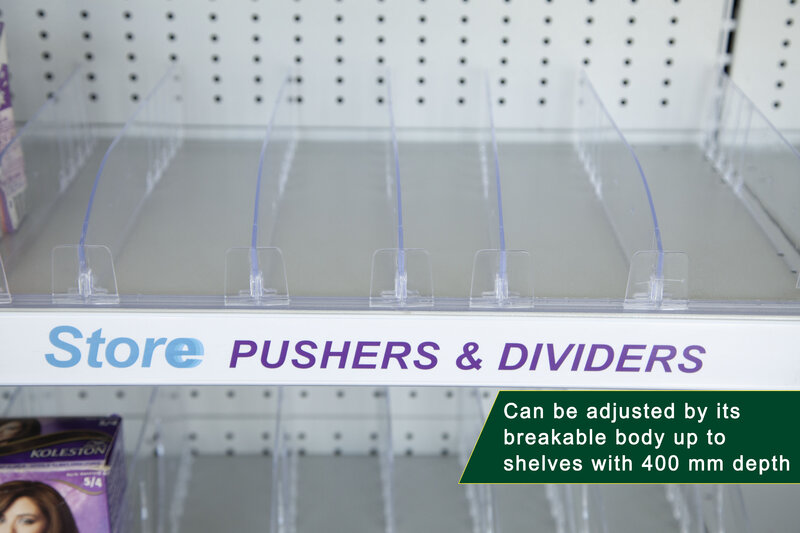 Single Plastic Supermarket Shelf Rack Cigarettes Products divider seperator 60mm-B