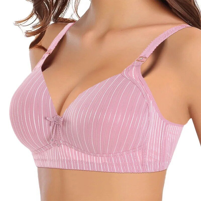 2021New Flowers Big Size Bras Women Underwear Wire free Soft Burgundy C D Cup For Big Breast Ladies Cotton Thin Cup Lingerie Bra