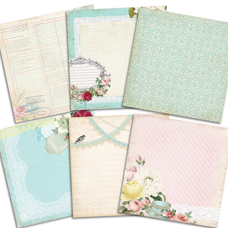24Pcs/Lot Pattern Letters Retro Material Papers DIY Scrapbooking Album Diary Gift Decorative Paper Scrapbooking Paper