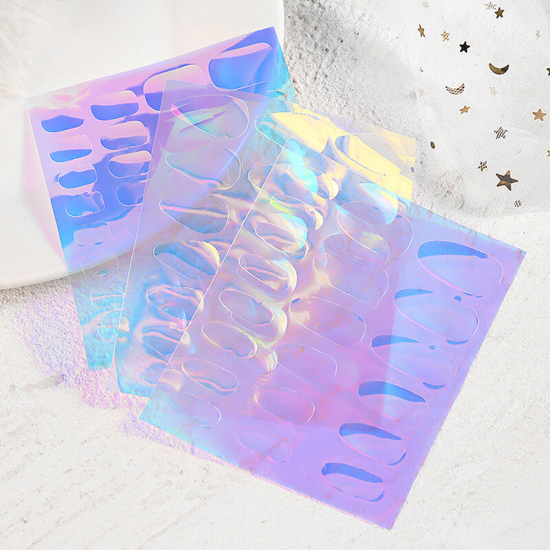 Aurora Nägel Folie Film Aufkleber Laser Funkelnden Zellophan Papier Nagel Glas Folien Design Ice Cube Maniküre Nagel Kunst Dekorationen