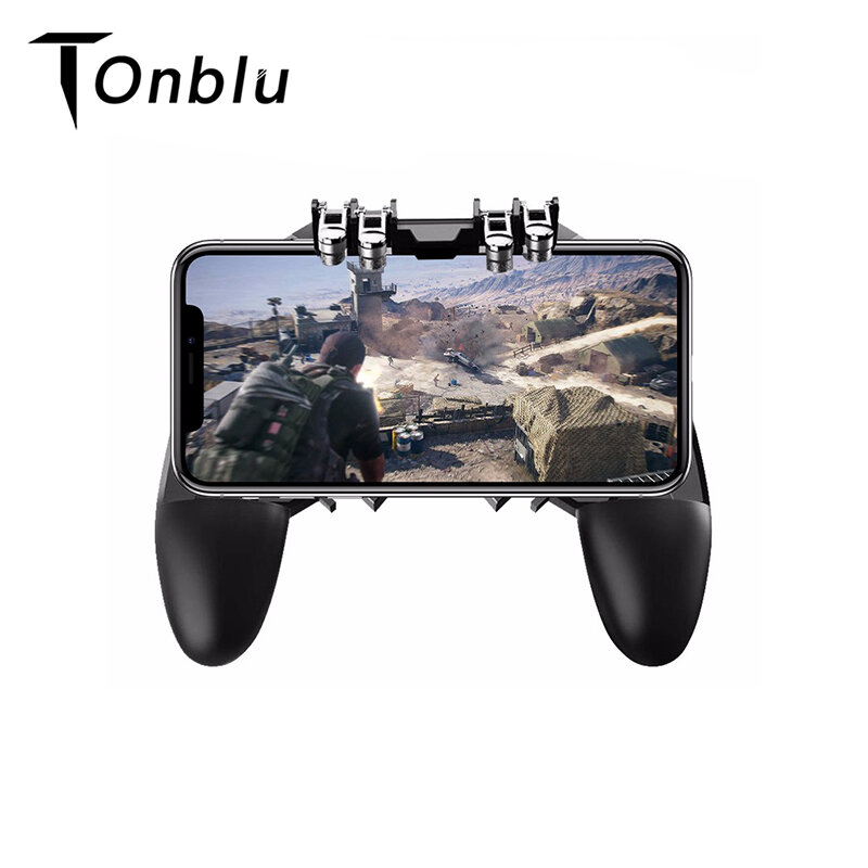 Six Finger All-in-One PUBG Mobile Game Controller Free Fire Key Button Joystick Gamepad L1 R1 Trigger for PUBG