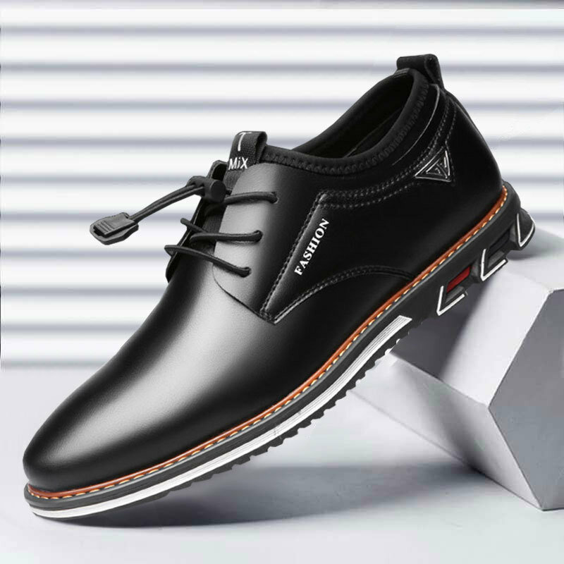 Novos sapatos masculinos de couro de couro sapatos masculinos confortáveis de baixo-topo britânico sapatos casuais únicos sapatos de couro sapatos formais 563 b