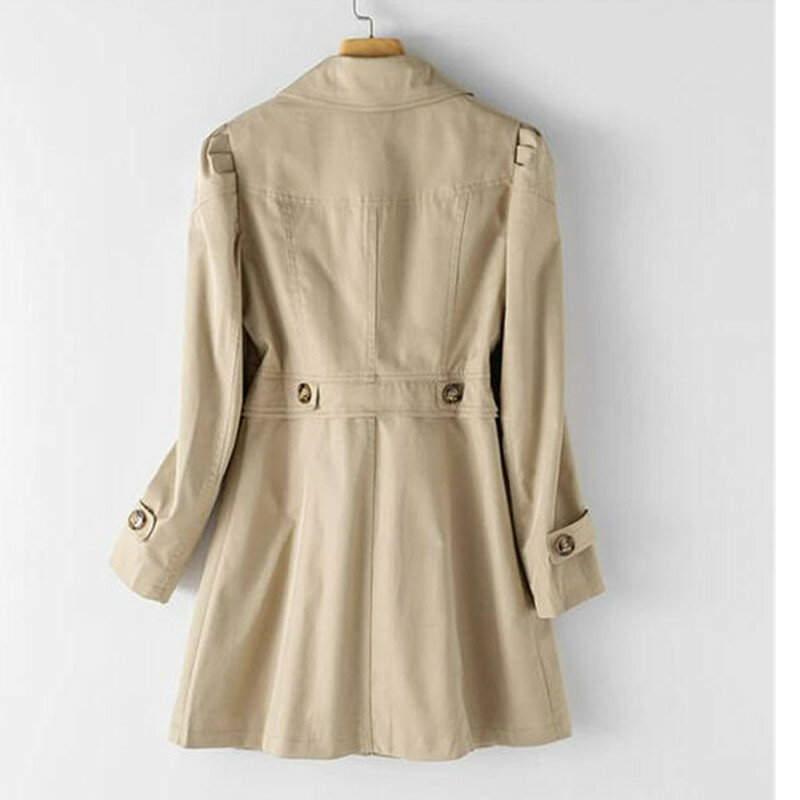 Primavera outono trench coat ol senhoras trench coat elegante fino longo feminino windbreakers plus size casual trench coat femme 5xl casaco