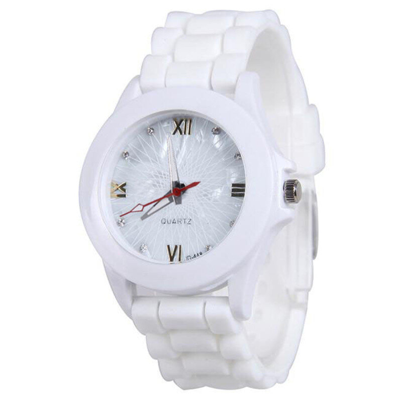 Q-relojes deportivos de cuarzo para mujer y niño, pulsera analógica informal de goma de silicona y Gel, color blanco, 2020