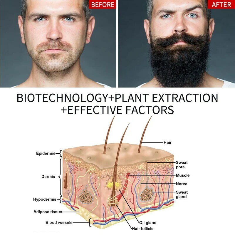 PURC Growth Beard Oil Grow Beard thicker & more full thicken Hair Beard Oil