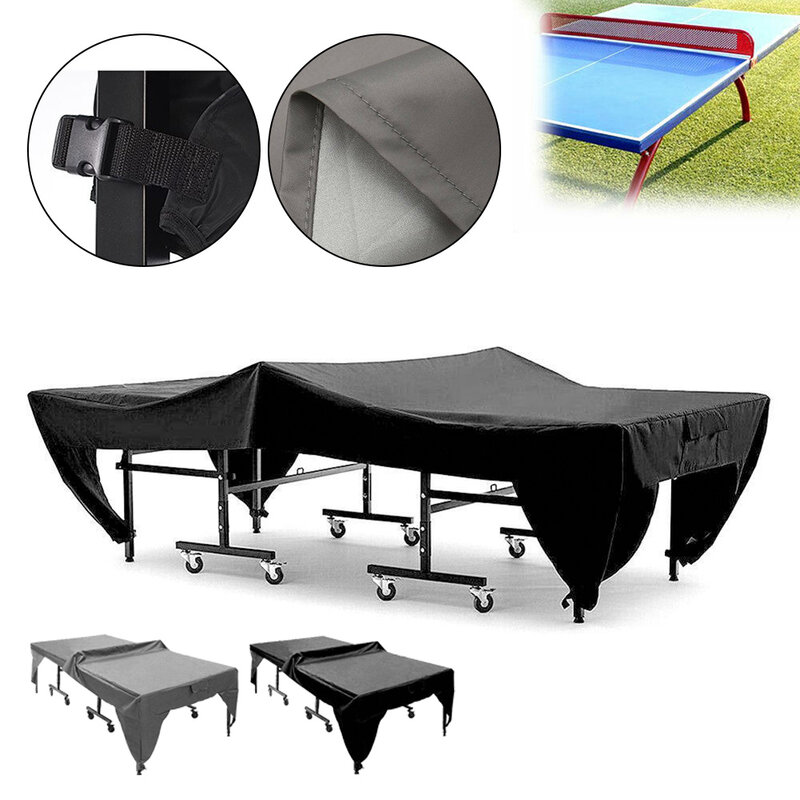 Cubierta de mesa a prueba de polvo para mesa de ping pong, multiusos Irregular, color negro/gris