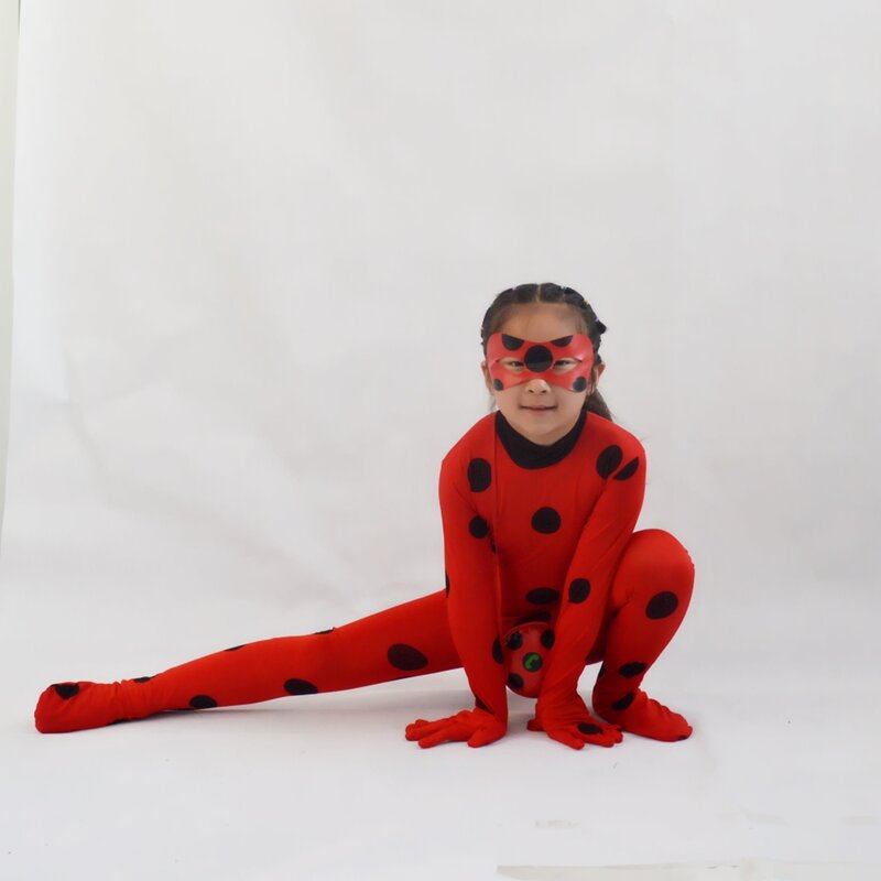 Kostium na Halloween dla dzieci dziewczynka-czerwony biedronka mały chrząszcz element ubioru kombinezon Party Cosplay dla nastolatka maluch dziecko