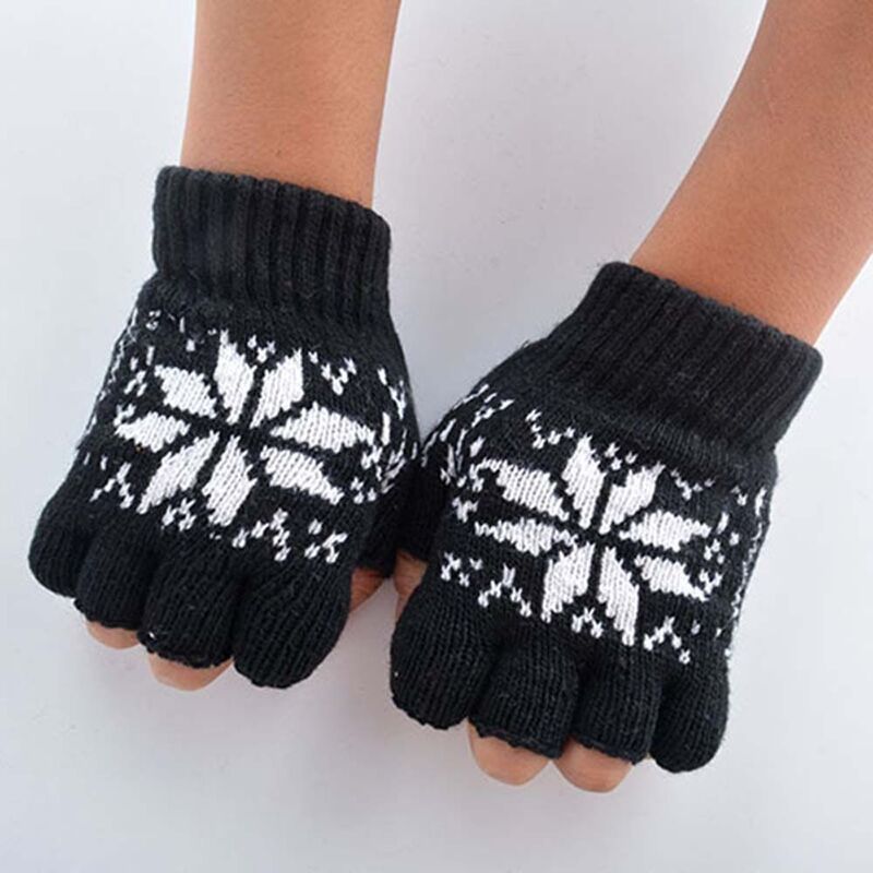1 paar Finger Gestrickte Handschuhe Männer/Frauen Warme Stretch Elastische Mode Winter Outdoor Halb Finger Warm Radfahren Zubehör