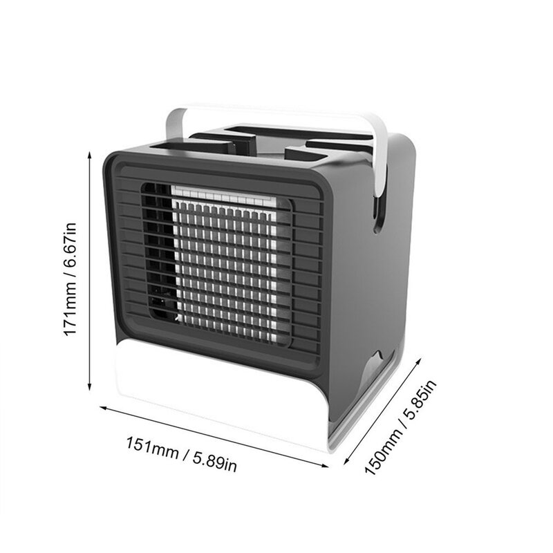 Mini ar condicionado aniónico, ventilador com refrigeração fria para escritório e sala de estar