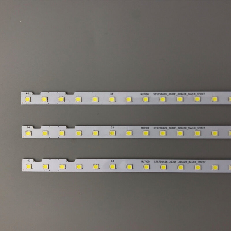 3 sztuk podświetlenie LED strip dla Samsung 75NU7100 STS750A26_3030F UE75NU7170 UE75NU7105 UN75RU7100 STS750A26_3030F