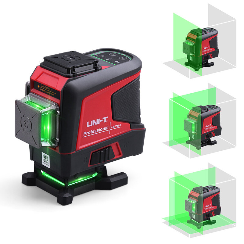 Nível a laser com 12/16 linhas 3d, vertical e horizontal, autonivelante, controle remoto, para áreas internas e externas, lm575ld