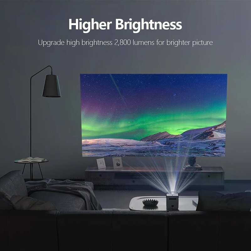 AUN MINI AKEY7 Giovane Proiettore, Nativo di 1280*720P 2800 lumen, LED Proyector per il Full HD 1080P, 3D Video Beamer Home Cinema.