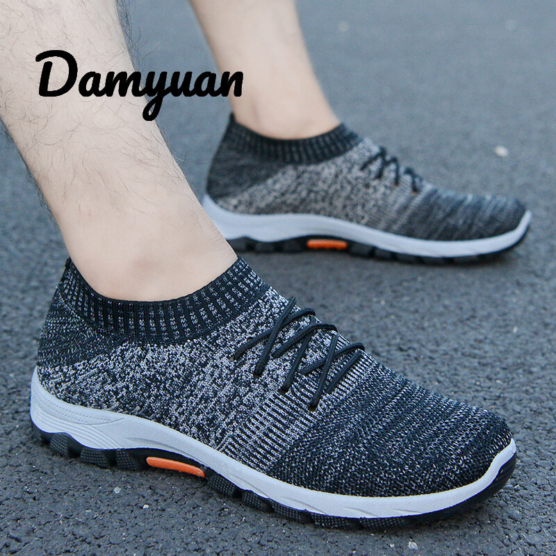 Damyuan nova marca de alta qualidade casual respirável tênis malha macio tênis jogging calçados ao ar livre dos homens