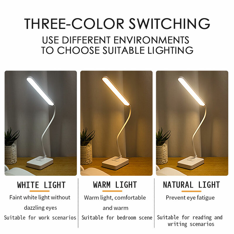 Verstelbare Led Light Desk Lamp Touch Tafel Lampen Voor Woonkamer Draaibare Desktop Opvouwbare Dimbare Oogbescherming Studie Lamp