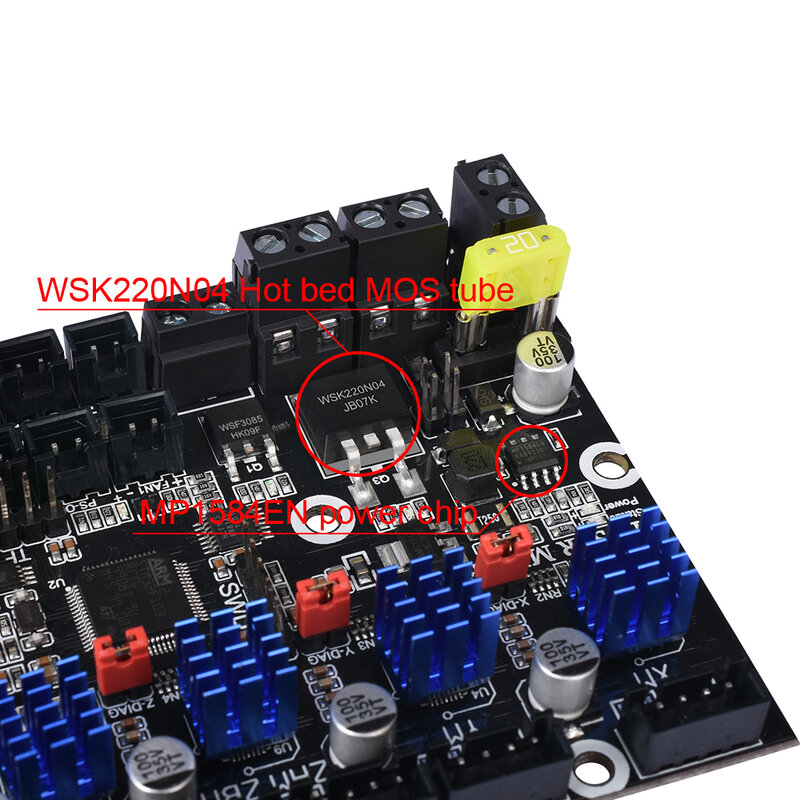 BIGTREETECH-placa base SKR MINI E3 V2.0 de 32 bits, placa base integrada TMC2209UART, actualización para impresora 3D TFT35 E3 V3.0 Ender3V2 CR10 Voron V0.1