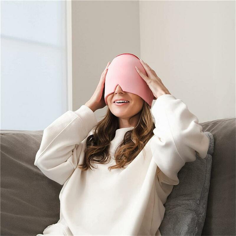 Gorra Flexible para alivio del dolor de cabeza, compresa de hielo, sombrero para alivio de la gripe y el dolor de cabeza