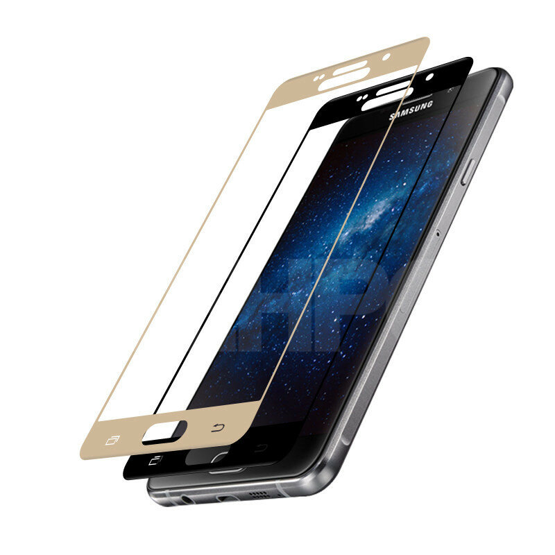 9D Kaca Pelindung Di untuk Samsung Galaxy A3 A5 A7 J3 J5 J7 2017 2016 S7 Safety Layar Anti Gores kaca Film Pelindung Case