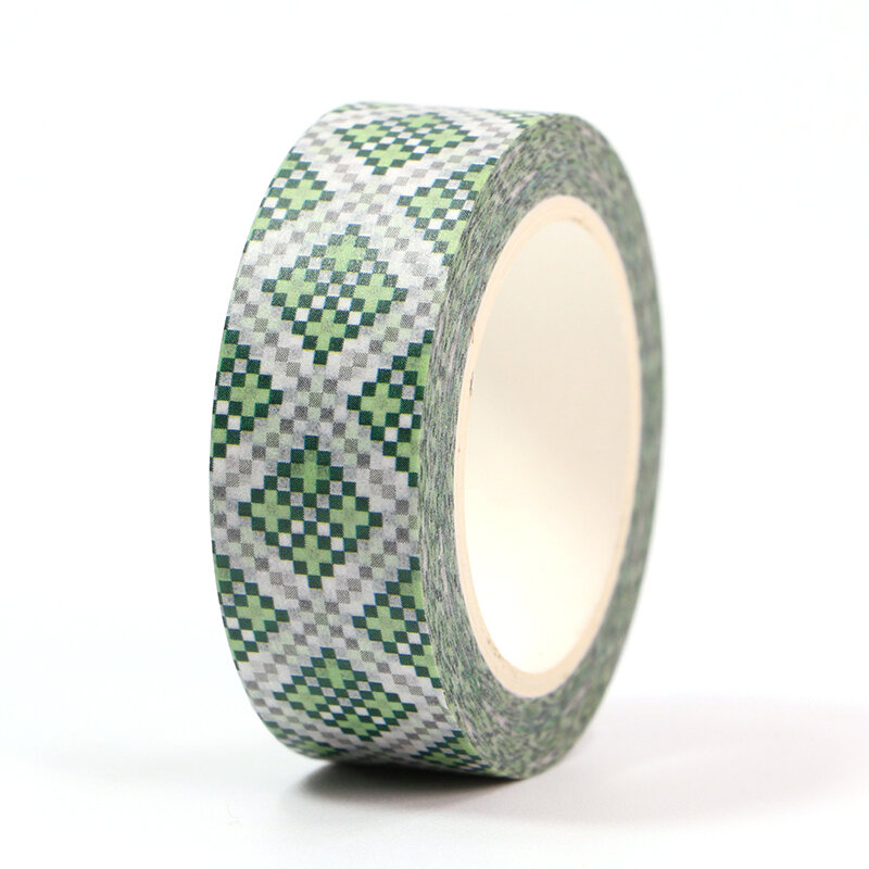 1PC 15mm*10M Happy Easter's Day Green Mosaic Decorative Washi Tape Scrapbooking Masking Tape Stationery office supplies