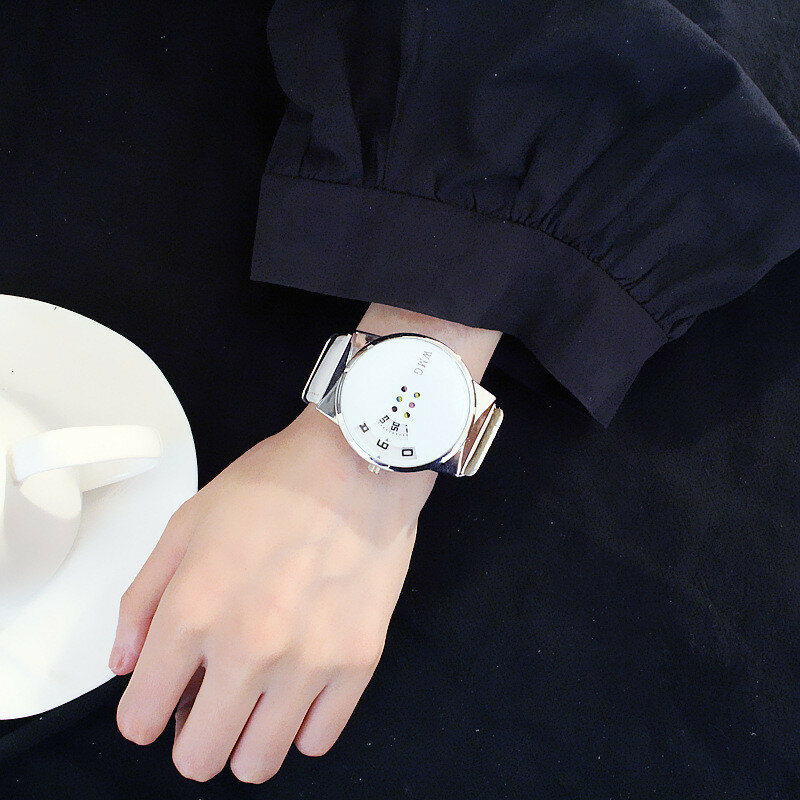 Creatività della personalità nero bianco orologi da donna moda orologio in pelle uomo donna orologio al quarzo orologi da polso unisex regali