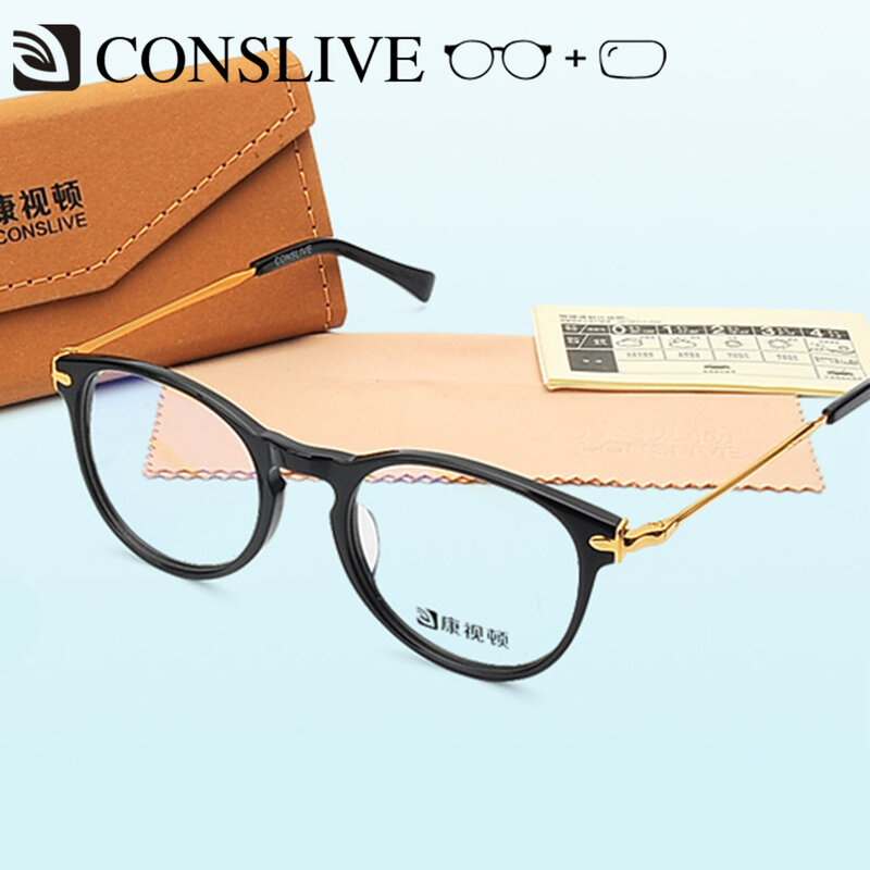 Recept Bril Voor Vrouwen Progressieve Bijziendheid Kleine Multifocale Brillen Ronde Optische Glazen Frame Met Lenzen W5247
