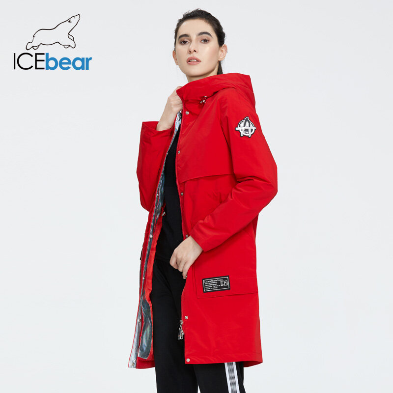 ICEbear 2021 Mantel Wanita Baru Jaket Wanita Panjang Jaket Wanita Berkualitas Mode Pakaian Wanita Kasual Merek Pakaian Wanita GWC20727I