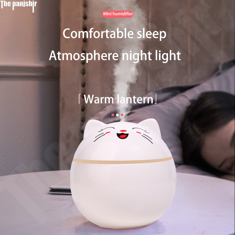 Humidificador de aire ultrasónico para el hogar, fabricante de niebla de coche con luz nocturna colorida, lámparas USB de gato, purificador de aire para habitación y oficina, nuevo