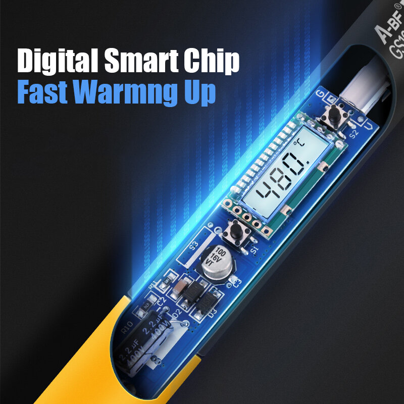 A-BF gs60d display digital controle de temperatura ferro de solda elétrico 60w aquecimento rápido estação de solda anti-estática