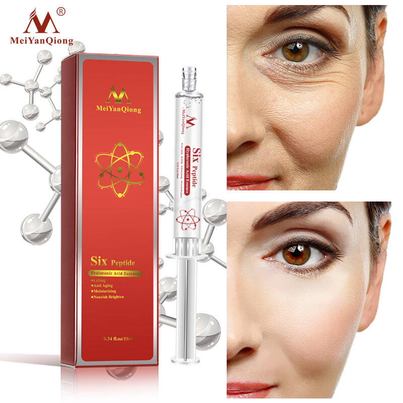Meiyanqiong Six Peptide acido ialuronico essenza Anti Aging Anti rughe Lifting siero viso riparazione profonda concentrato cura della pelle