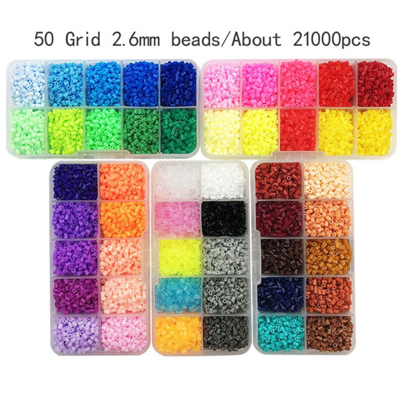 2.6mm Mini Hama Beads 50 Colors kits and Tool Template Education Toy Perler Fuse Bead Jigsaw Puzzle 3D For Children