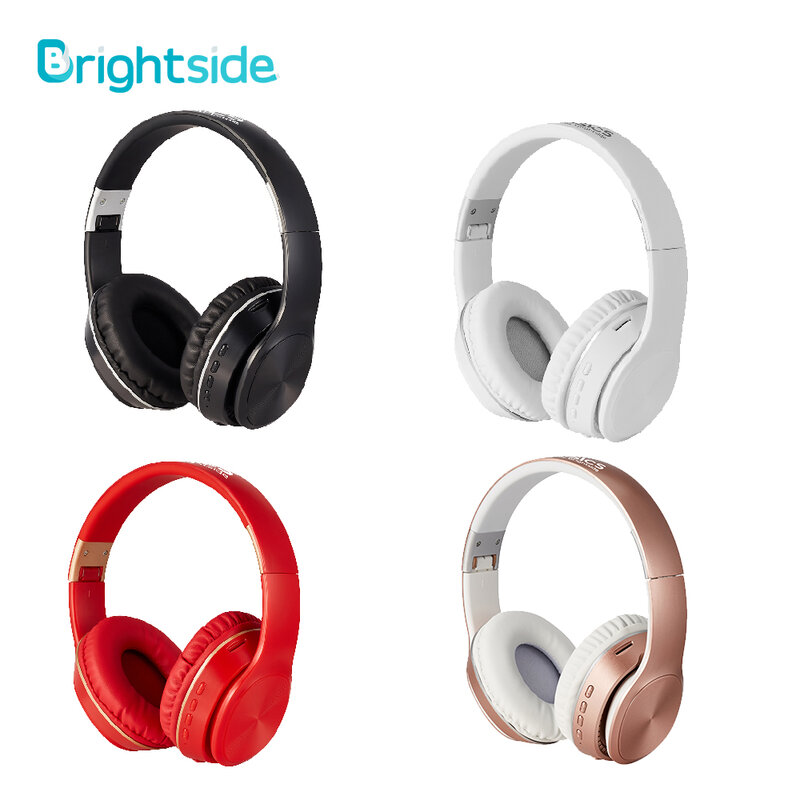 Brightside หูฟังไร้สายบลูทูธชุดหูฟังหูฟังหูฟังพร้อมไมโครโฟนหูฟัง TF Card สำหรับโทรศัพท์มือถือ Ipad