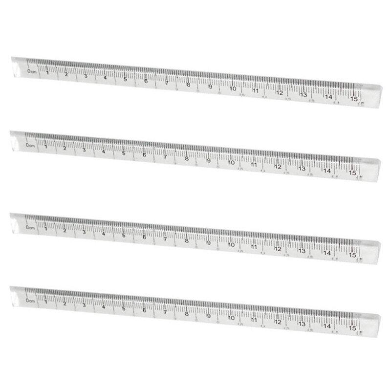 Régua reta transparente de 15cm, papelaria de estudantes, réguas triângulas simples, escala para crianças de ambos os lados, ferramentas de medição acrílicas