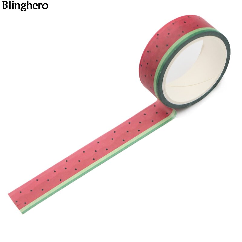 Blinghero Wassermelone 15mm X 5m Dekorative Washi Band Klebeband Diy Masking Tape Obst Druck Bänder Scrapbooking Aufkleber BH0014