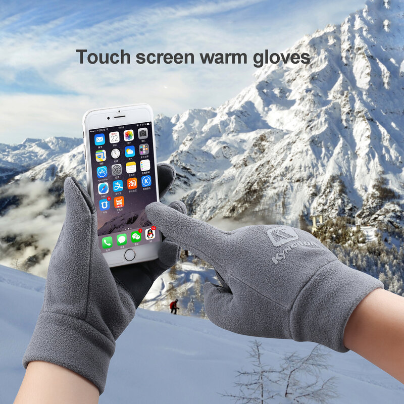 2022 New Fleece Winter Gloves Men Unisex Cycling Windproof Touchscreen Warm Driving Running Sports PU Leather Non-Slip Gloves