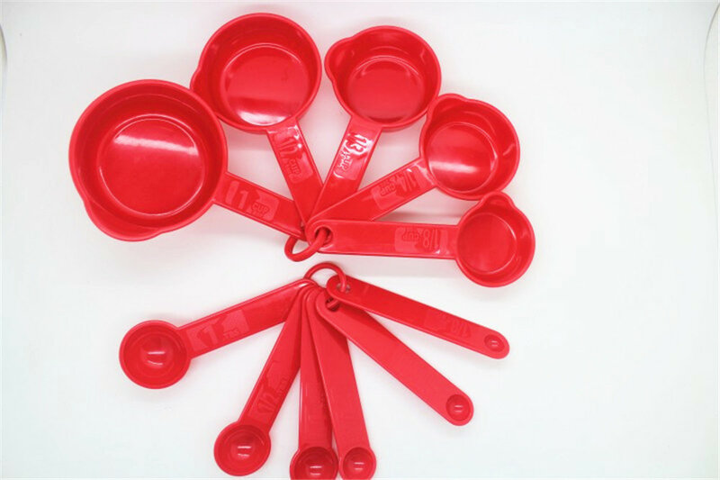 Juego de cucharas de plástico para decoración del hogar, set de 11 cucharas de escala marcadas para hornear, manualidades, 2021