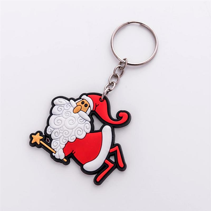12 teile/los Cartoon Santa Claus Keychain Weihnachten Weihnachten Baum Schlüsselring Hängen Anhänger Pvc Keychain Weihnachten Baum (Random Style)