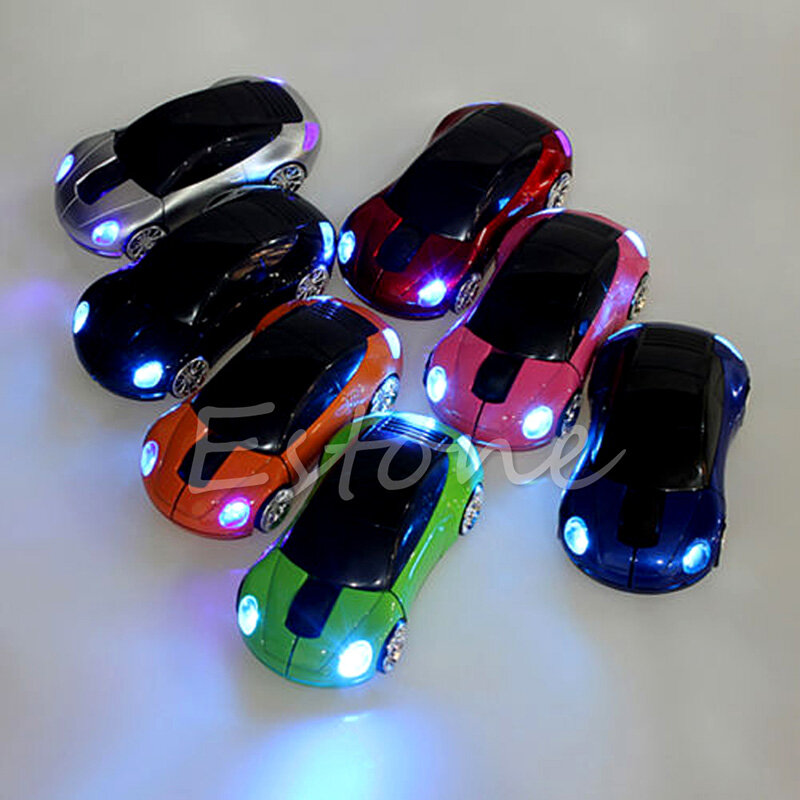 اكسسوارات الكمبيوتر 2.4GHz ثلاثية الأبعاد ماوس لاسلكي ضوئي الفئران شكل سيارة استقبال USB للكمبيوتر المحمول