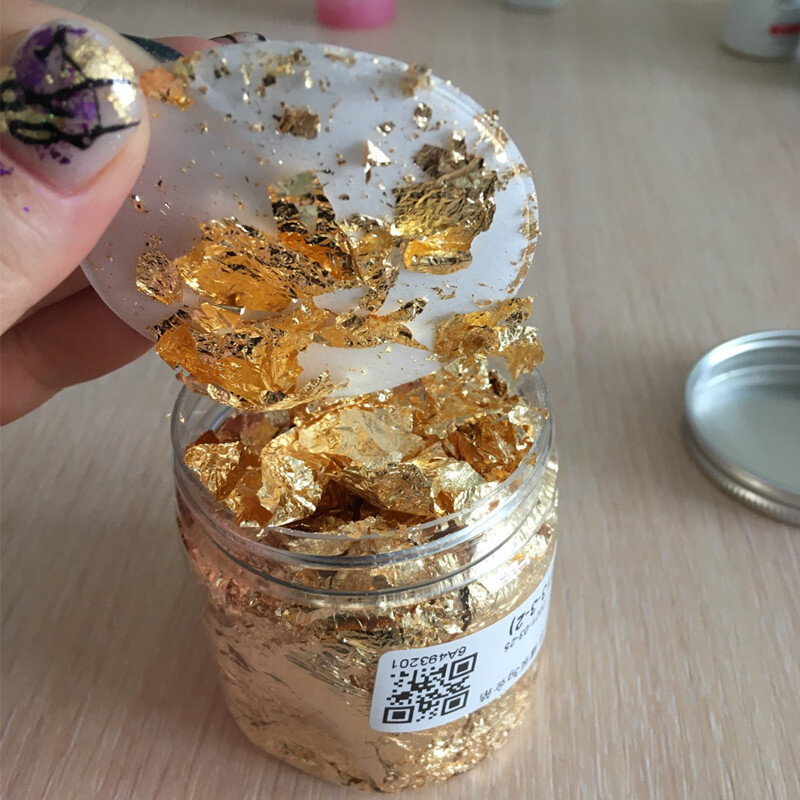 3G Imitation Gold Sliver ฟอยล์ทองแดงเลื่อม Glitters Craft Leaf Flake แผ่น Bulk กระดาษฟอยล์สำหรับ Gilding DIY เล็บ art Decor