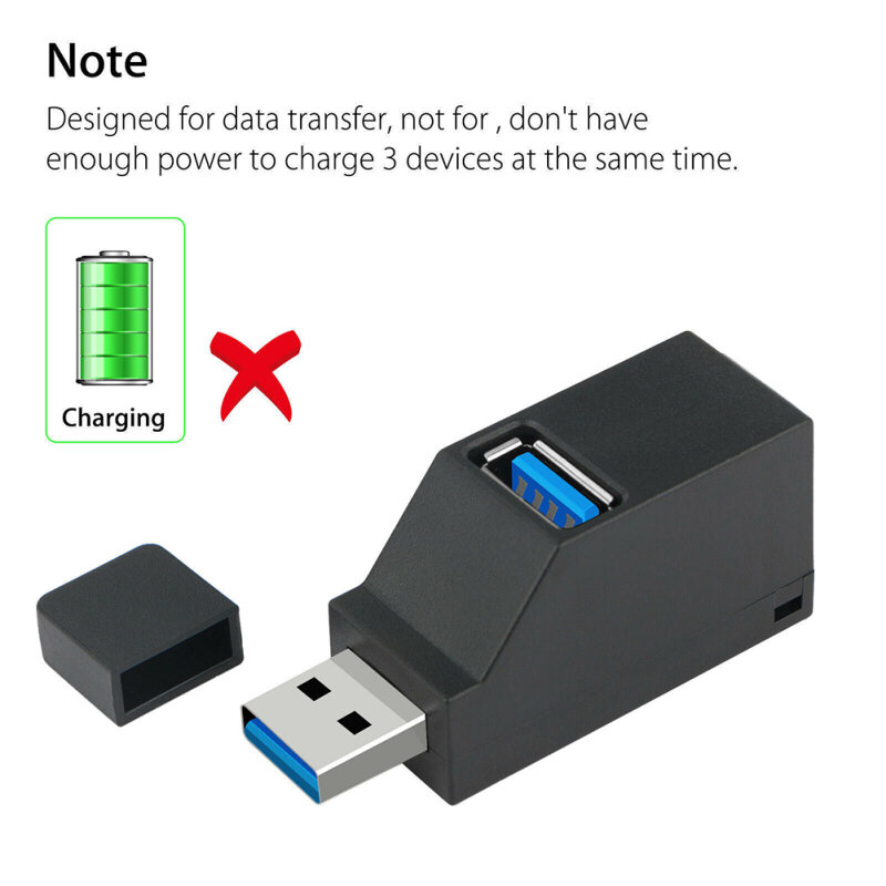Hub USB Mini USB 2.0 Splitter Hub ad alta velocità Hub3 Splitter Box per PC Laptop porta USB 2.0 fino a 480Mbps 1Pc 3 porte