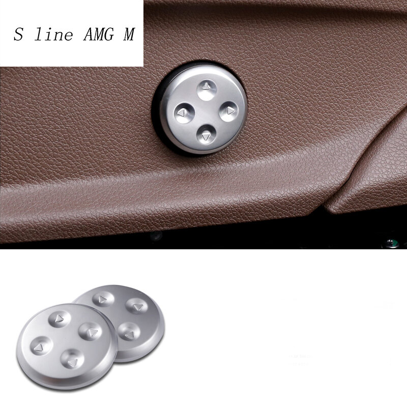 2pcs Car styling Chrome Seat Adjust Switch Button Cover Panel Trim For Mercedes Benz GLC/CLS/E/C Class W205 W213 Accessories