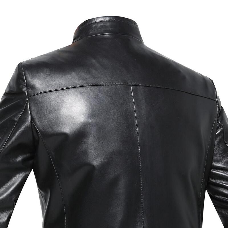 Куртка Youpin мужская из натуральной кожи, мотоциклетная теплая верхняя одежда из искусственной кожи, непродуваемая Байкерская верхняя одежд...