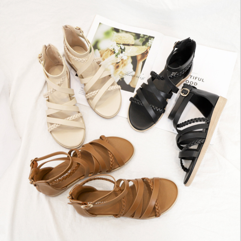 Sandálias femininas tecidas romanas, leves, casuais, da moda, para mulheres, xm070, novo estilo, verão, 2021