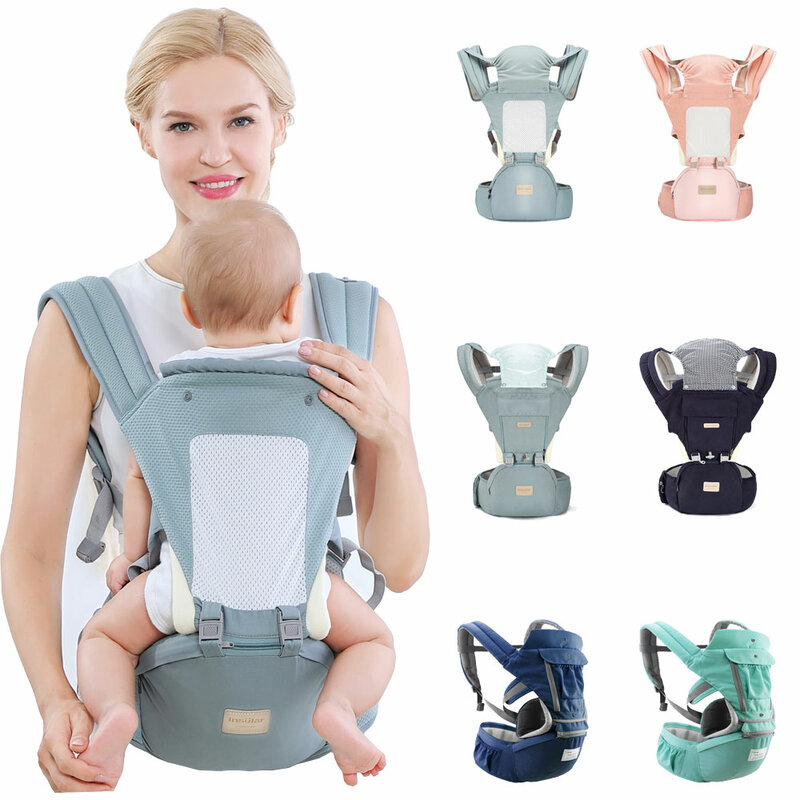 Novidade estilo design infantil portátil leve ergonômico quatro estações desenho criançado bolsa de cintura geral bebê quadril envoltório mochila sling