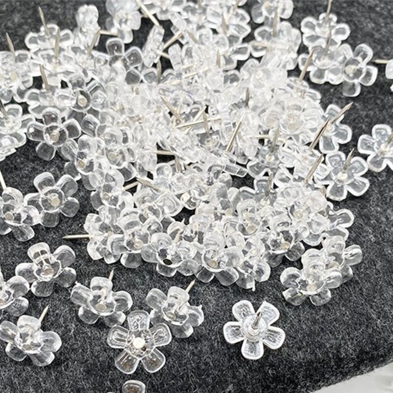 2022 neue Pack von 100 stücke Transparent Dekorative Thumb Tacks Pins Set Hochzeit Liefert