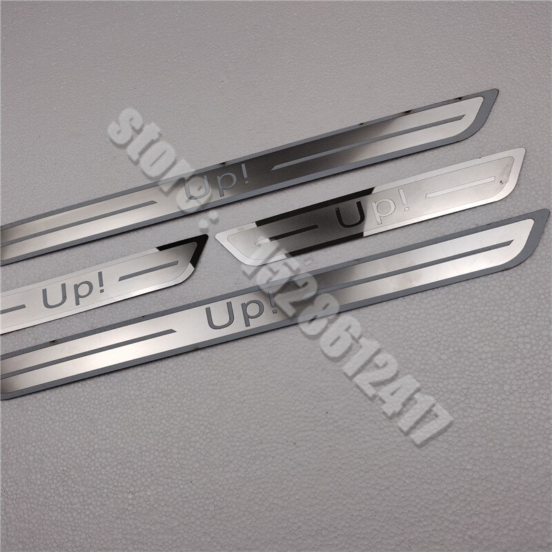 for Volkswagen VW UP UP! 2012- 2020 2021 Door Sill Scuff Plate Guard Stainless Steel Kick Pedal Sticker Car Styling Accessories