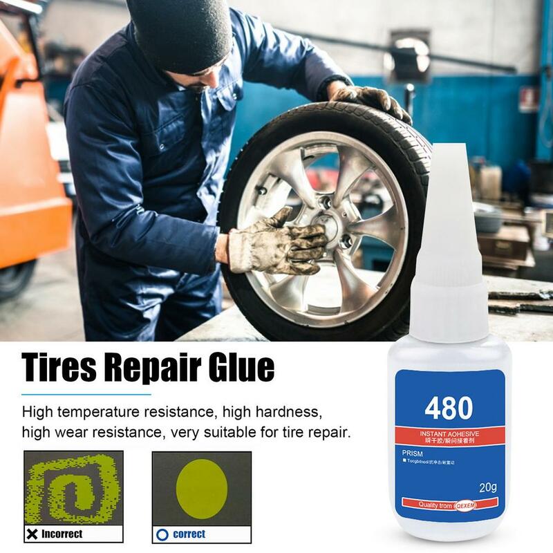 Goma especial para reparación de neumáticos de coche, pegamento de reparación resistente al agua, solución potente, fórmula ecológica, 20g