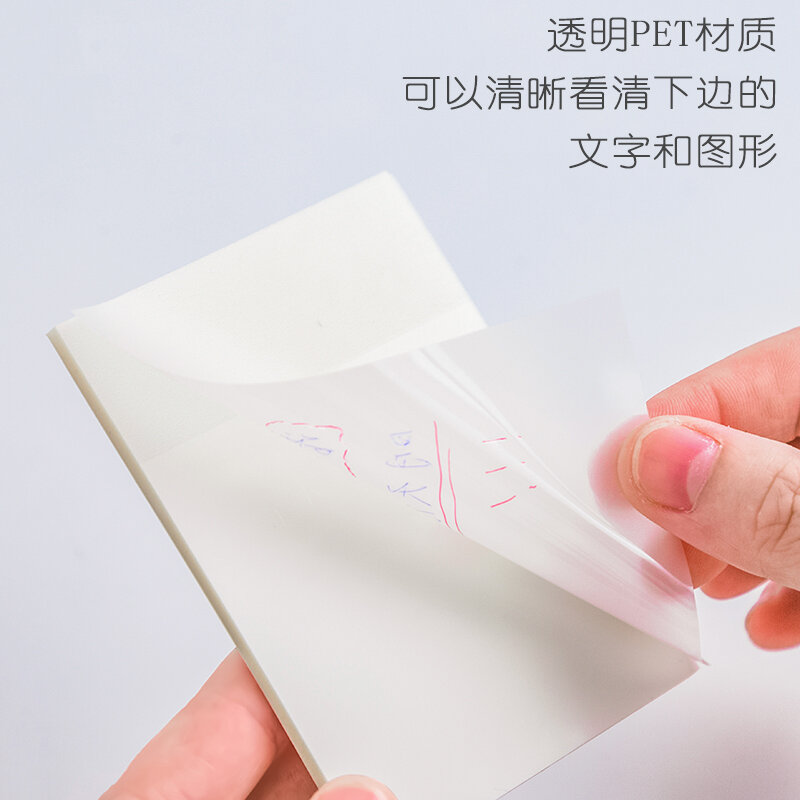 50 blätter/Set Wasserdicht PET Transparent Memo Sticky Note Papier Täglich Zu Tun Es Memo Pad Schule Büro Liefert