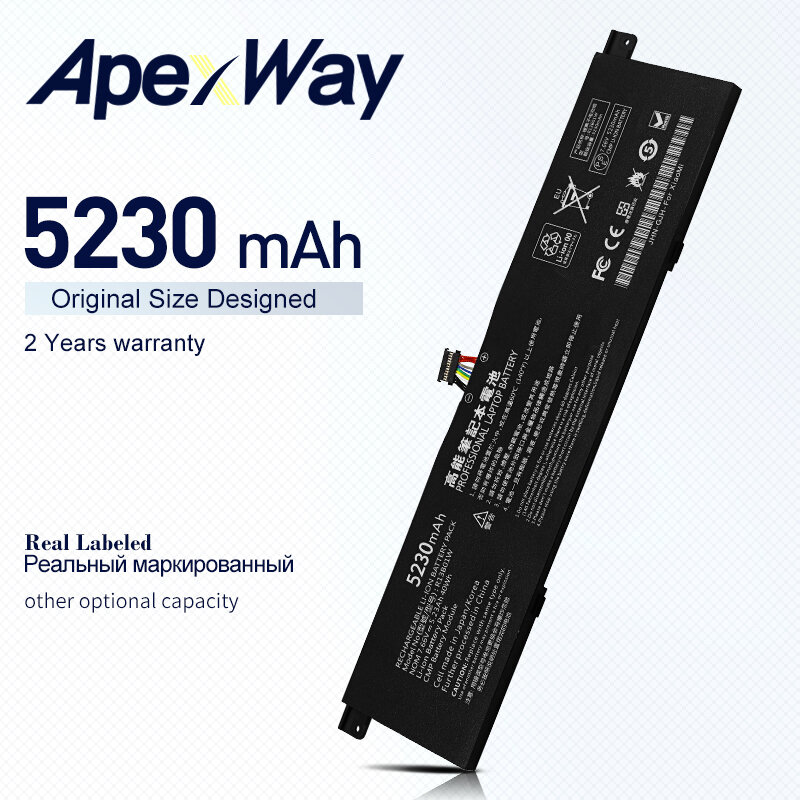 ApexWay 7.66V Laptop Battery R13B01W  R13B02W for Xiaomi Mi Air 13.3" Series 5230mAH /40Wh Tablet PC
