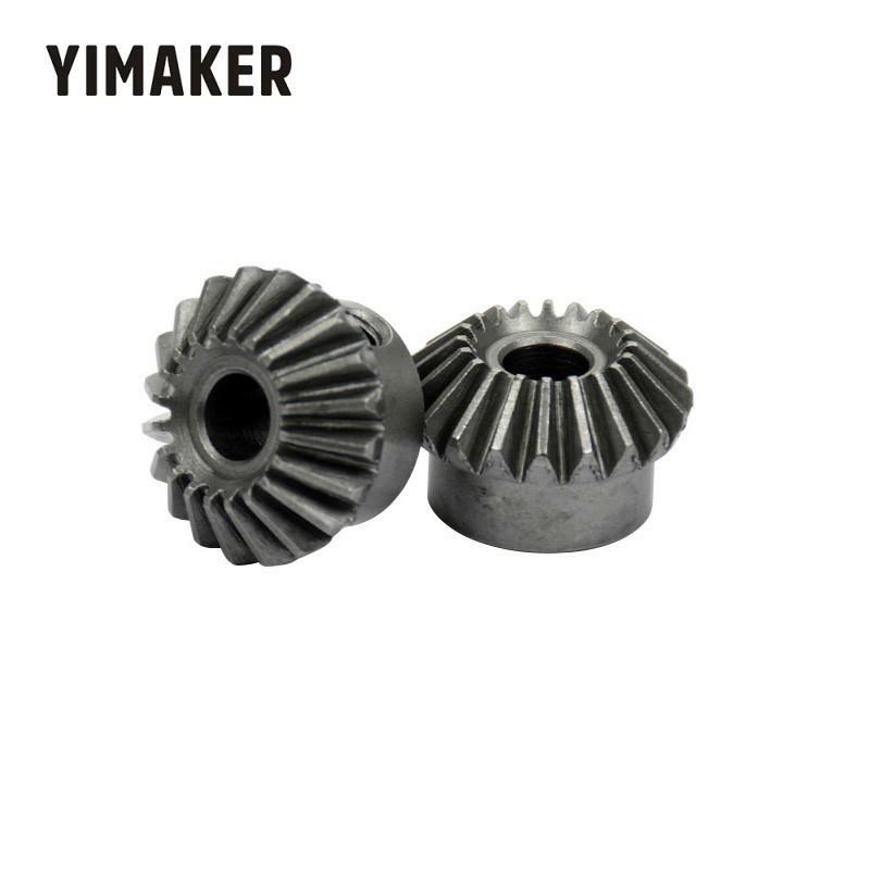 YIMAKER 2pcs 6mm Metal Bevel Gears 1 Module 20 Teeth With Inner Hole 6mm 90 Degree Drive Commutation
