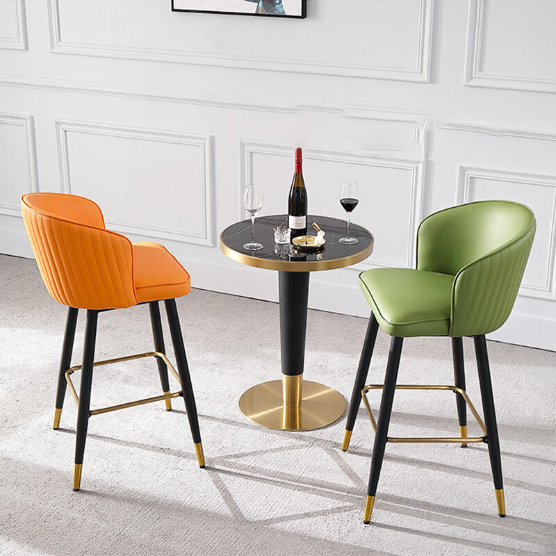 Nordic bar cadeiras de flanela mobiliário personalidade lazer alta fezes moderno e minimalista personalizado moda casa arte do ferro cadeira encosto